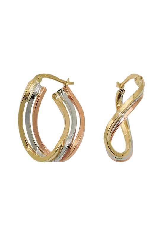 HOOP EARRINGS TRICOLOR 9K GOLD