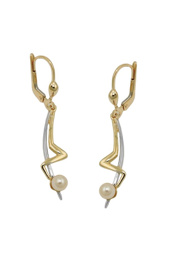 LEVERBACK EARRINGS PEARL 9K GOLD