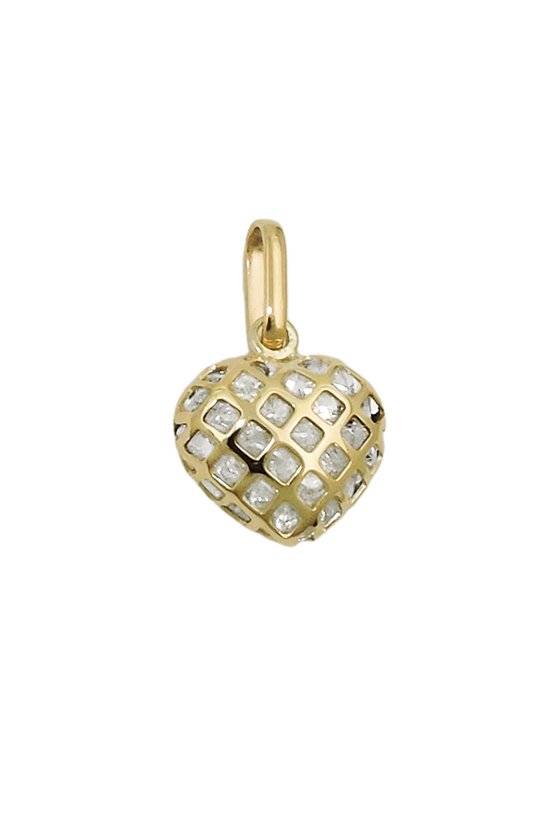PENDANT HEART WITH ZIRCONIAS 9K GOLD