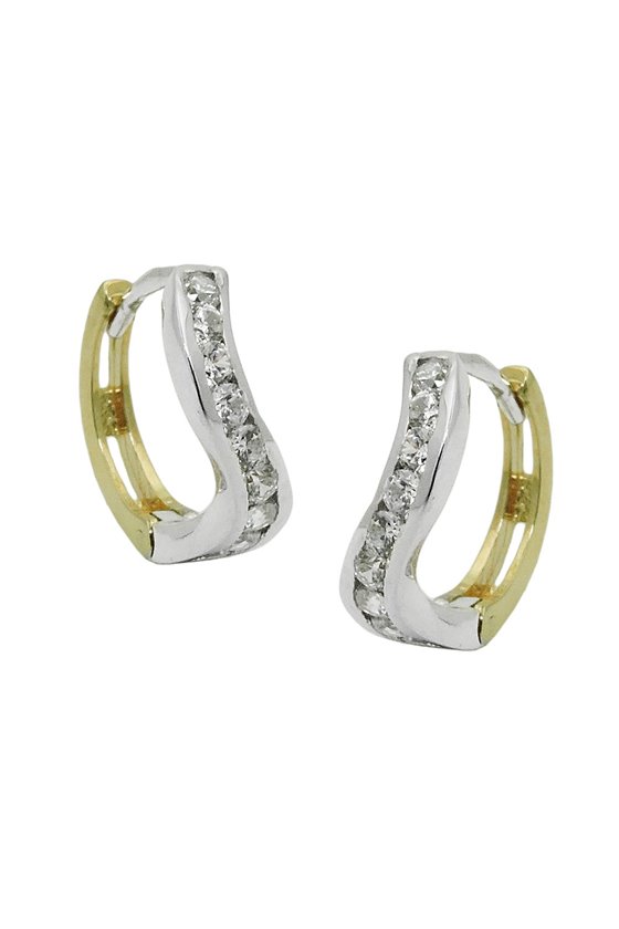 HOOP EARRINGS ZIRCONIA 9K GOLD