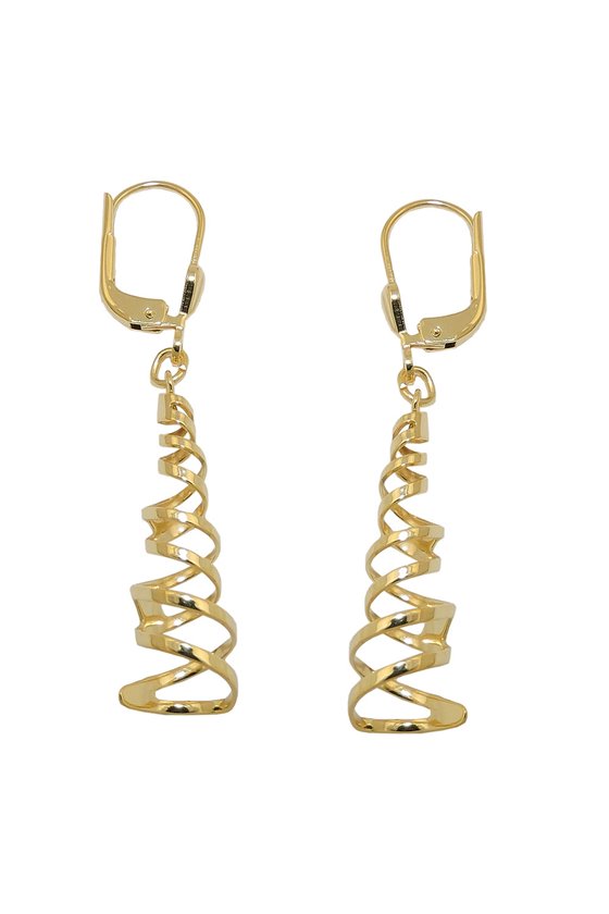 EARRINGS SPIRAL POLISHED 8K GOLD