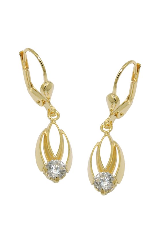 EARRING ZIRCONIA WHITE 8K GOLD