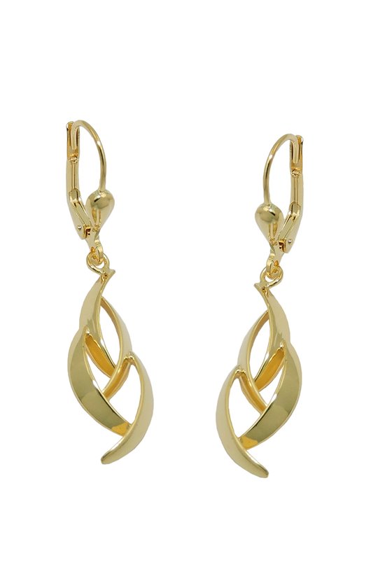 EARRING LEVERBACK POLISHED 8K GOLD