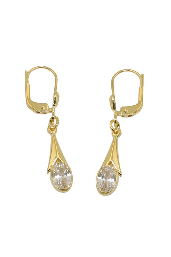 EARRING ZIRCONIA WHITE 8K GOLD