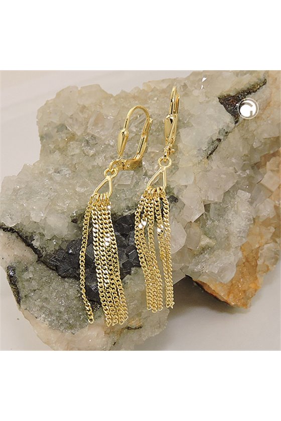 EARRINGS LEVERBACK 5 CHAINS 8K GOLD