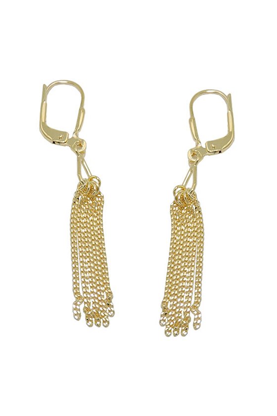 EARRINGS LEVERBACK 5 CHAINS 8K GOLD