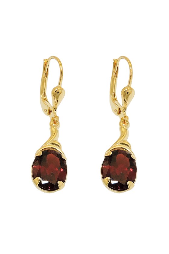 EARRINGS REAL GARNET 8K GOLD