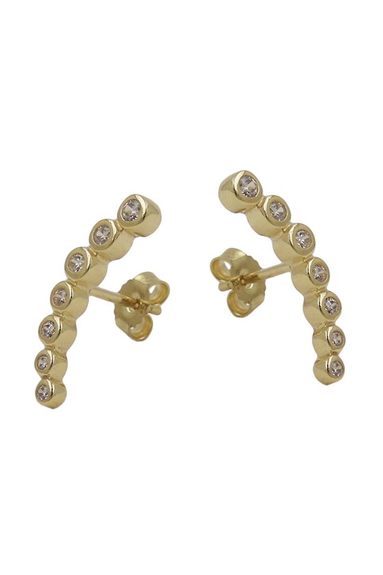 STUD EARRINGS 7 ZIRCONIAS 9K GOLD