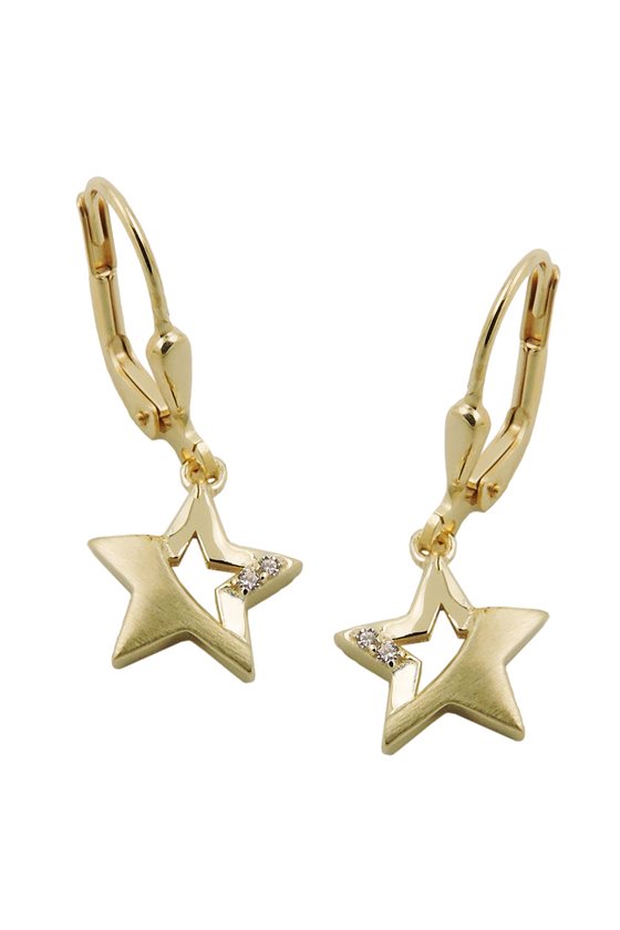 LEVERBACK EARRINGS ZIRCONIA 9K GOLD