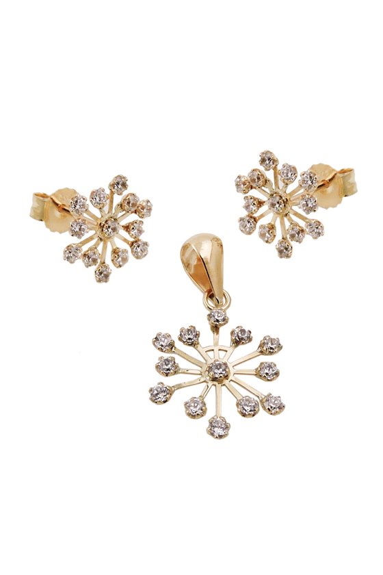 SET STUDS/PENDANT ZIRCONIAS 9K GOLD