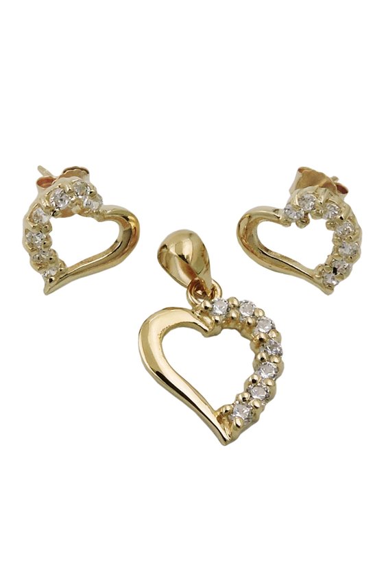 SET STUDS/PENDANT ZIRCONIAS 9K GOLD