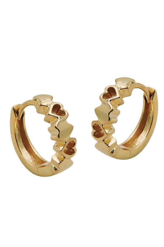 HOOP EARRINGS WITH HEARTS 9K GOLD