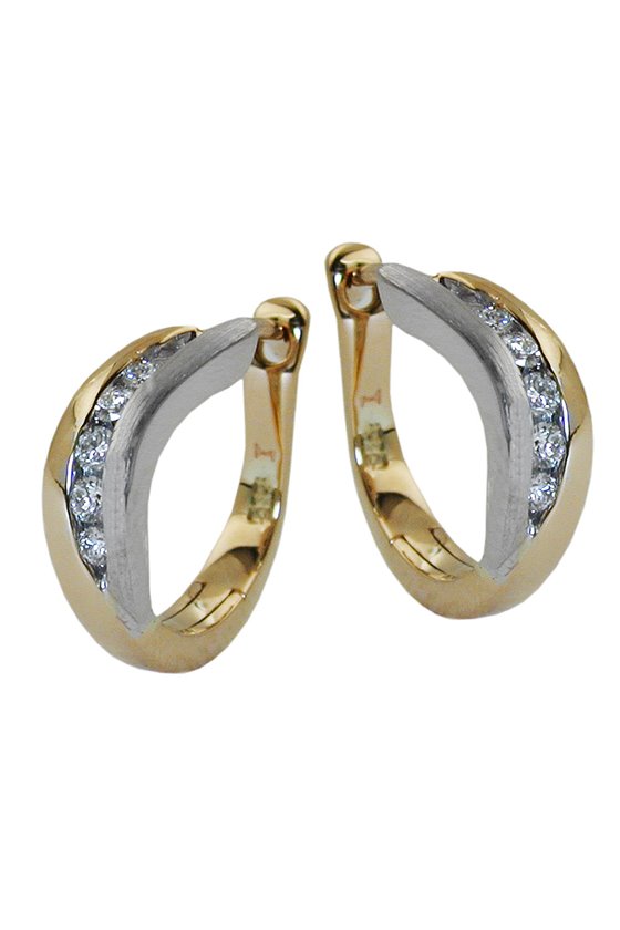 HOOP EARRINGS BRILLIANT-0,12K 14K GOLD