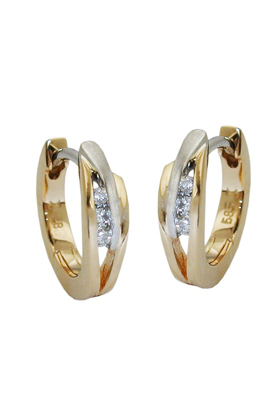 HOOP EARRINGS BRILLIANT-0,06K 14K GOLD