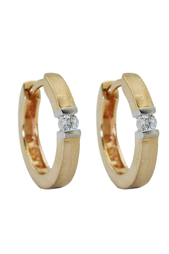 HOOP EARRINGS BRILLIANT-0,06K 14K GOLD