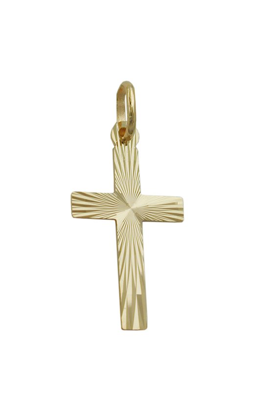 PENDANT CROSS DIAMOND CUT 9K GOLD