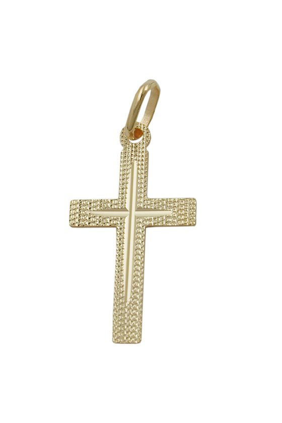 PENDANT CROSS DIAMOND CUT 9K GOLD