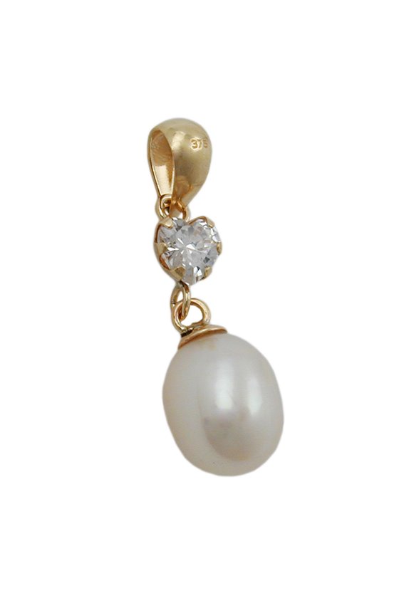 PENDANT PEARL/ZIRCONIA 9K GOLD