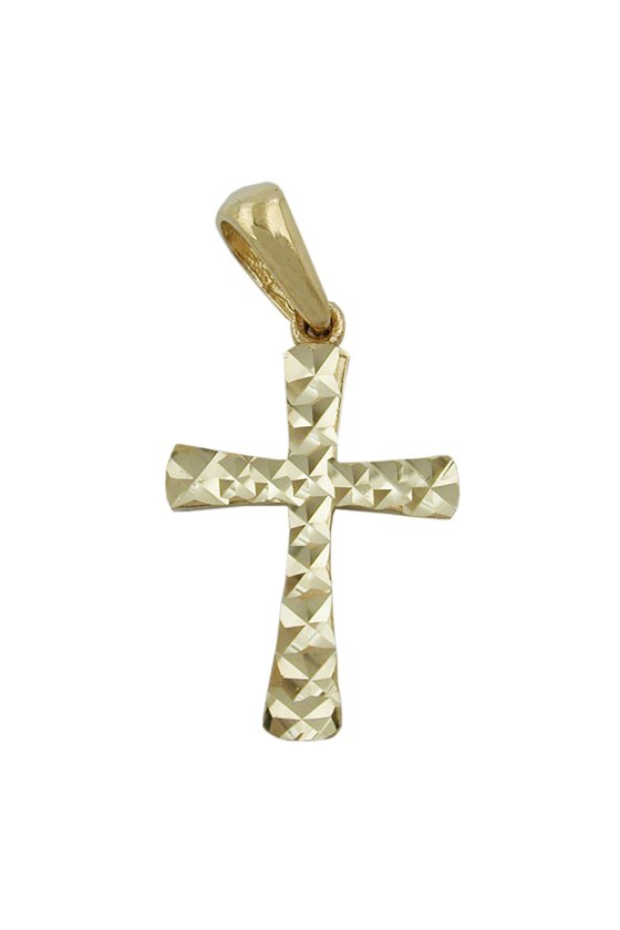 PENDANT CROSS DIAMOND CUT 9K GOLD