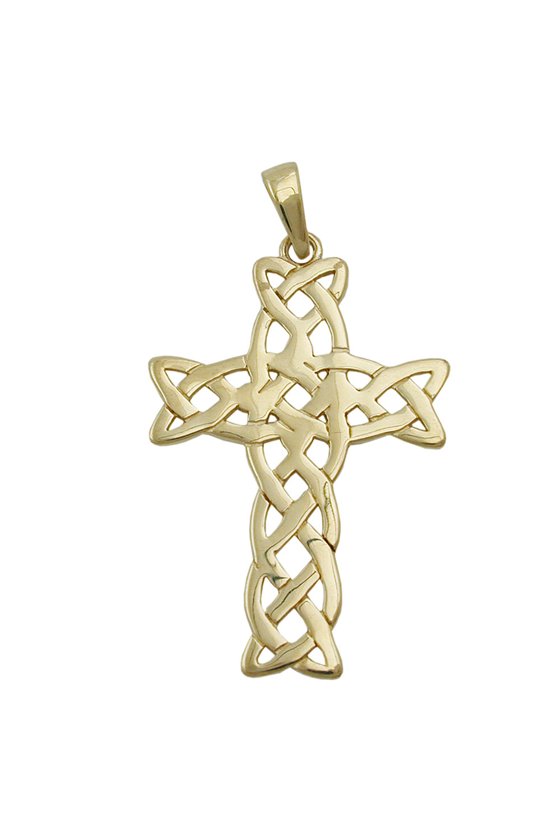PENDANT CROSS POLISHED 9K GOLD