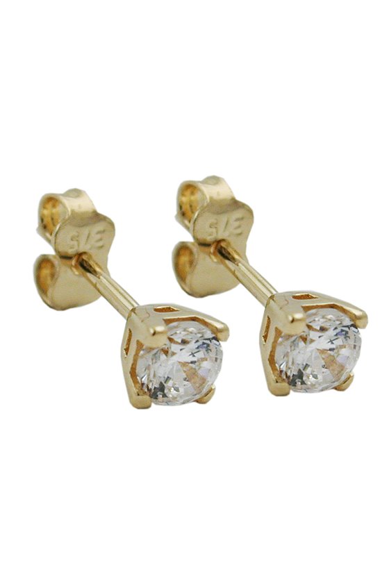 EARRINGS STUDS ZIRCONIA 3,5MM 9K GOLD
