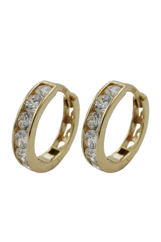 HOOP EARRINGS WITH ZIRCONIA 9K GOLD