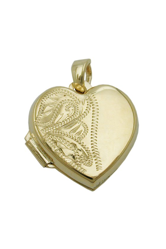 HEART LOCKET TEXTURED/POLISHED 9K GOLD