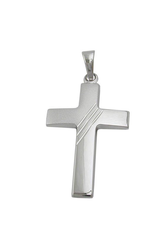 PENDANT CROSS 9K WHITEGOLD