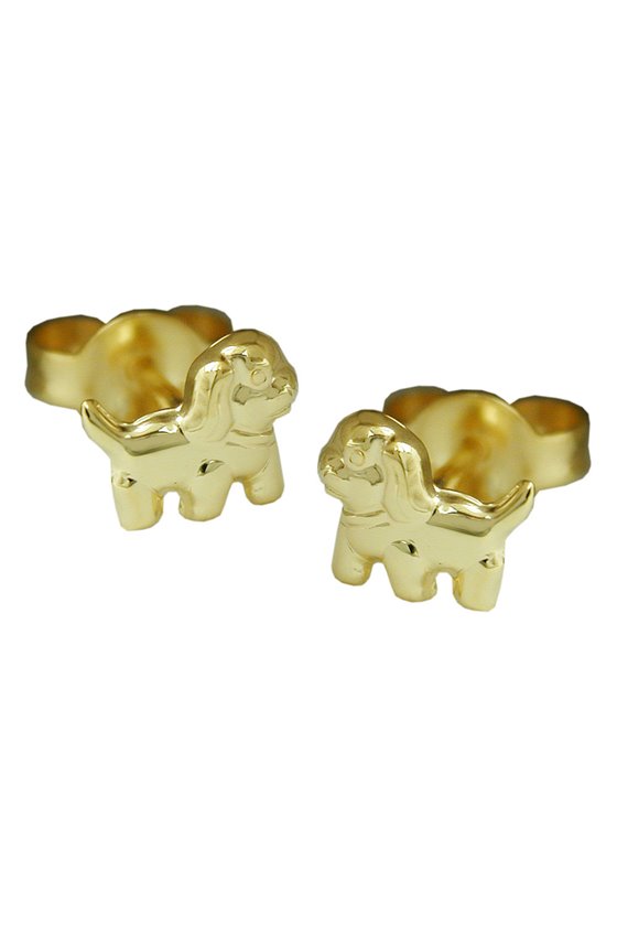 EARRING STUDS DOG 9K GOLD
