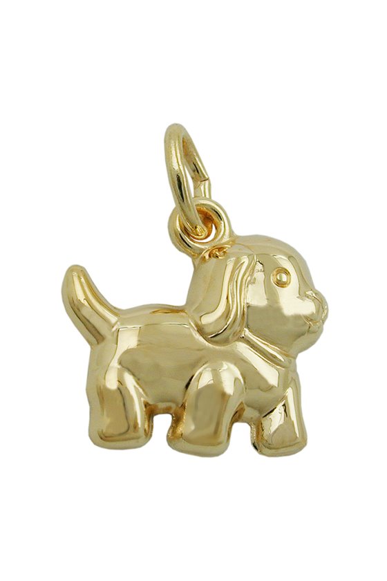 PENDANT DOG MATT-SHINING 9K GOLD