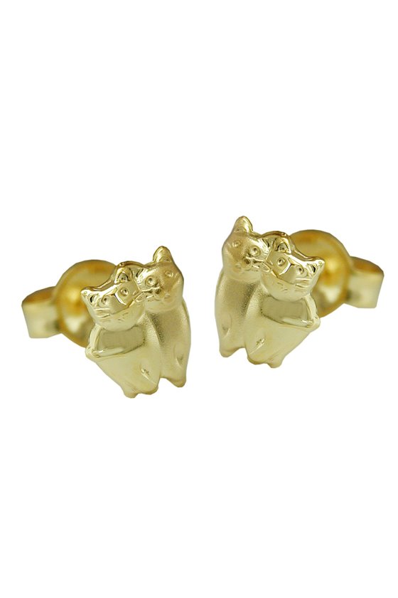 EARRING STUDS CATS 9K GOLD