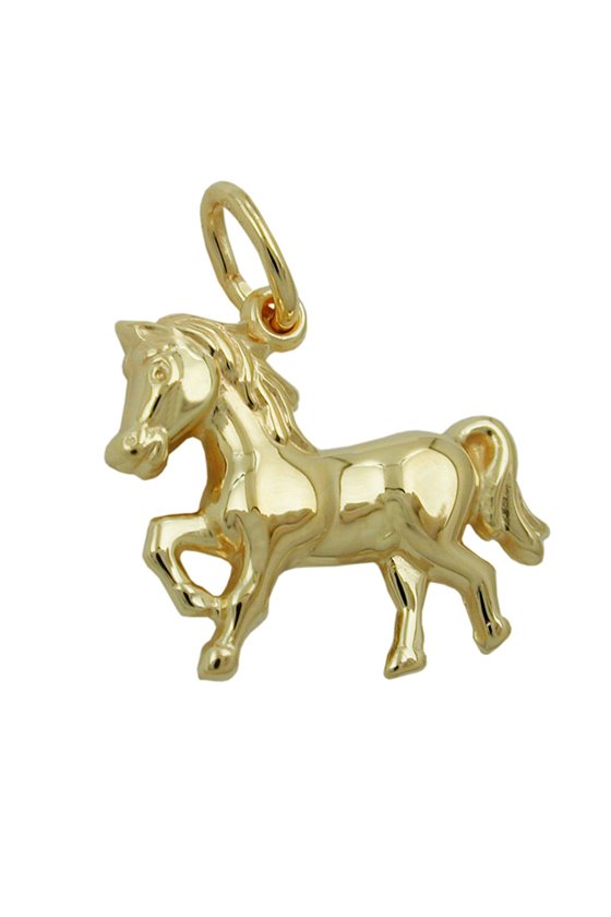 PENDANT HORSE SHINING 9K GOLD