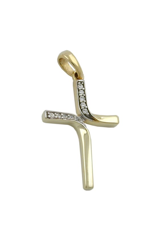 PENDANT CROSS TWO TONE 9K REDGOLD