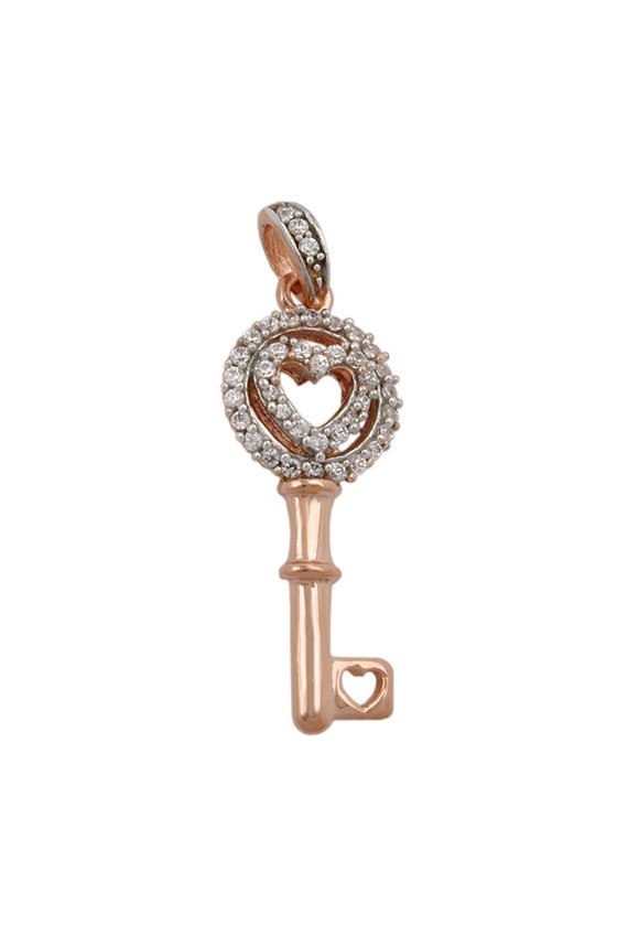 PENDANT TWO-TONE ZIRCONIAS 9K REDGOLD