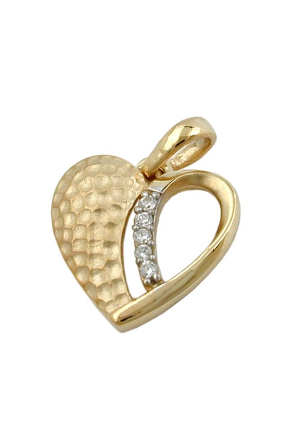 PENDANT HEART TWO TONE 9K GOLD