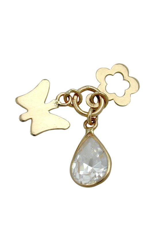 PENDANT BUTTERFLY ZIRCONIA 9K GOLD