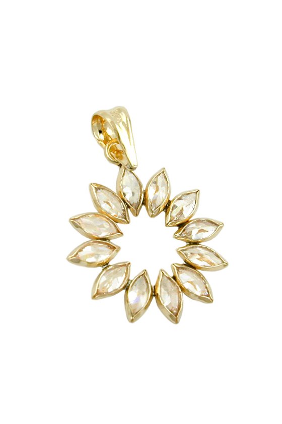 PENDANT FLOWER WITH 12 ZIRCONIAS 9K GOLD