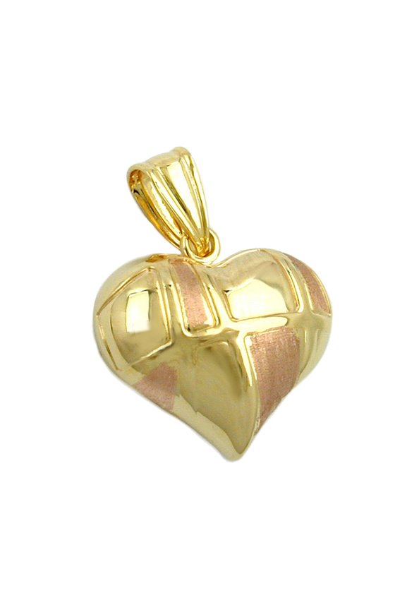 PENDANT HEART BI-COLOURED 9K GOLD
