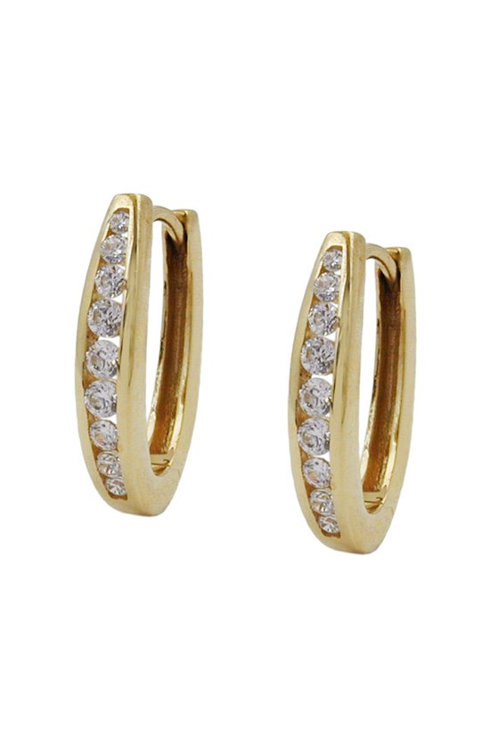 HOOP EARRINGS ZIRCONIA 9K GOLD