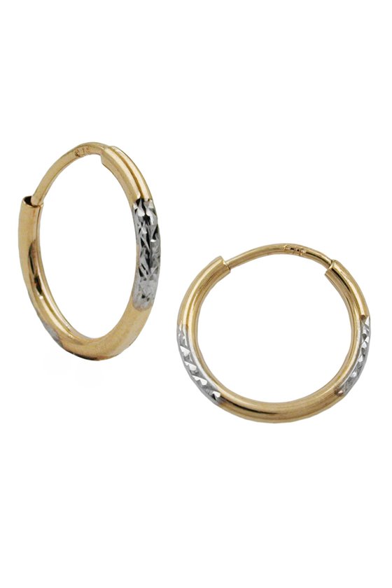 HOOP EARRINGS DIAMOND CUT 9K GOLD