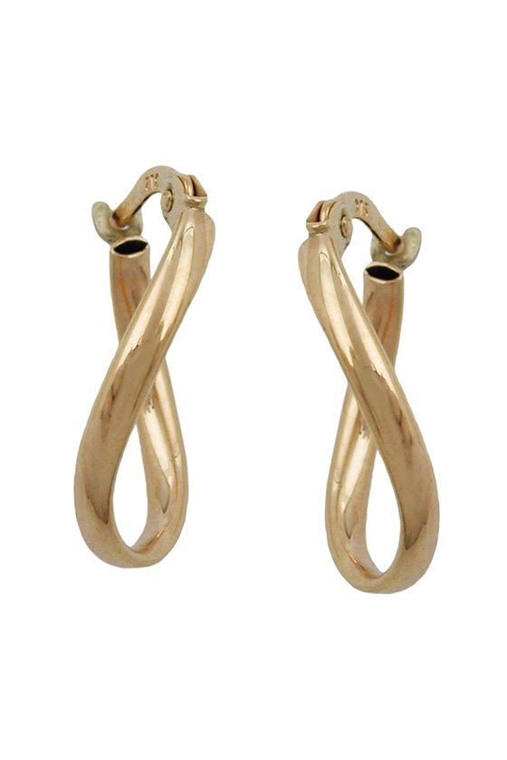 HOOP EARRINGS TWISTED SHAPE 9K GOLD