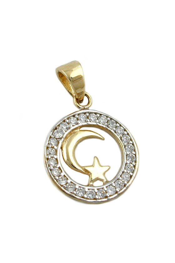 PENDANT MOON/STAR ISLAMIC SYMBOL 9K GOLD