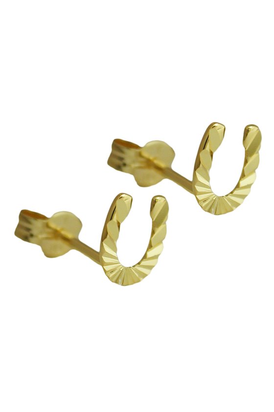 STUD EARRINGS HORSESHOE 8K GOLD