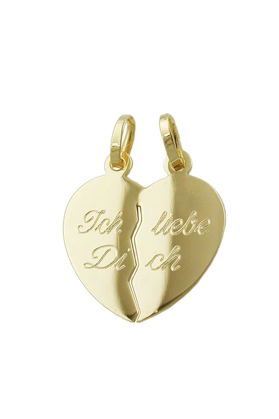 FRIENDSHIP PENDANT HEART 'ICH LIEBE DICH' 9K GOLD