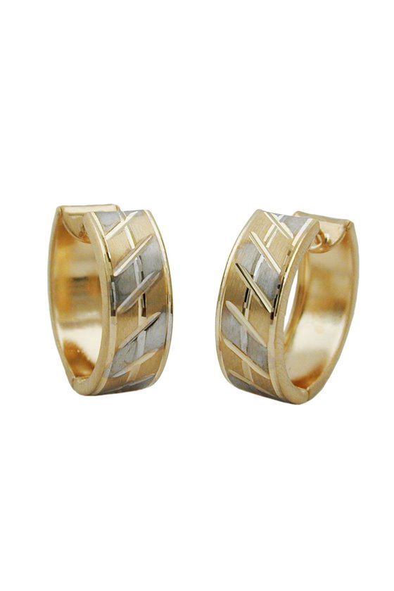 HOOP EARRINGS 14 MM BI-COLOURED 9K GOLD
