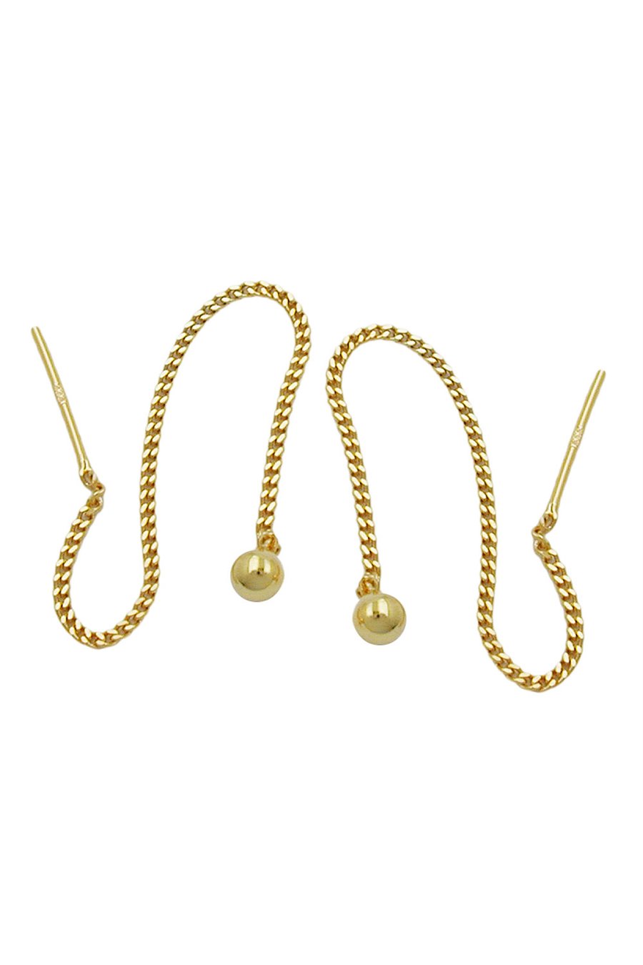 EARRINGS THIN CURB CHAIN 8K GOLD