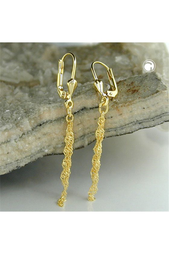 LEVERBACK EARRINGS SINGAPORE CHAIN 8K GOLD