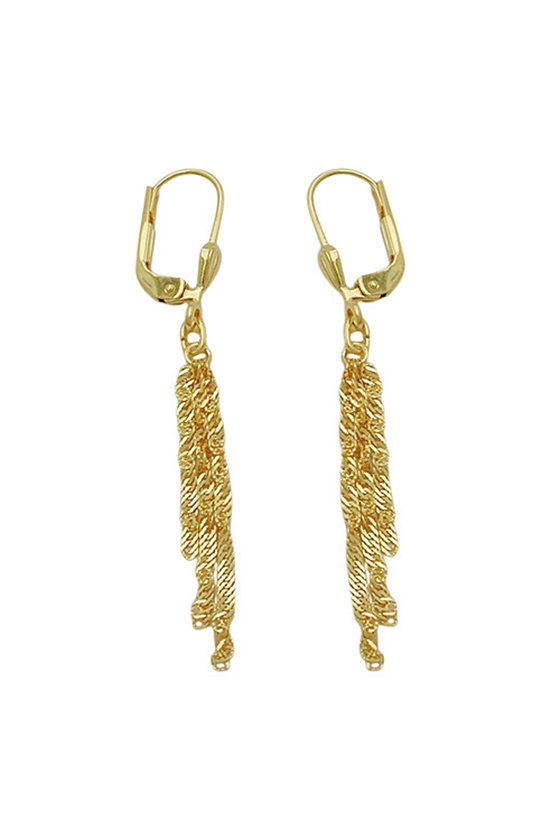 LEVERBACK EARRINGS SINGAPORE CHAIN 8K GOLD