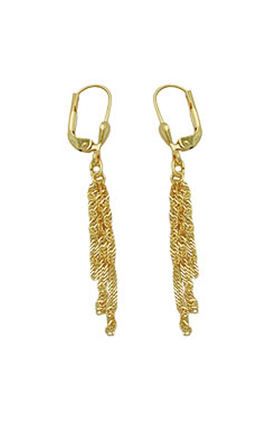 LEVERBACK EARRINGS SINGAPORE CHAIN 8K GOLD