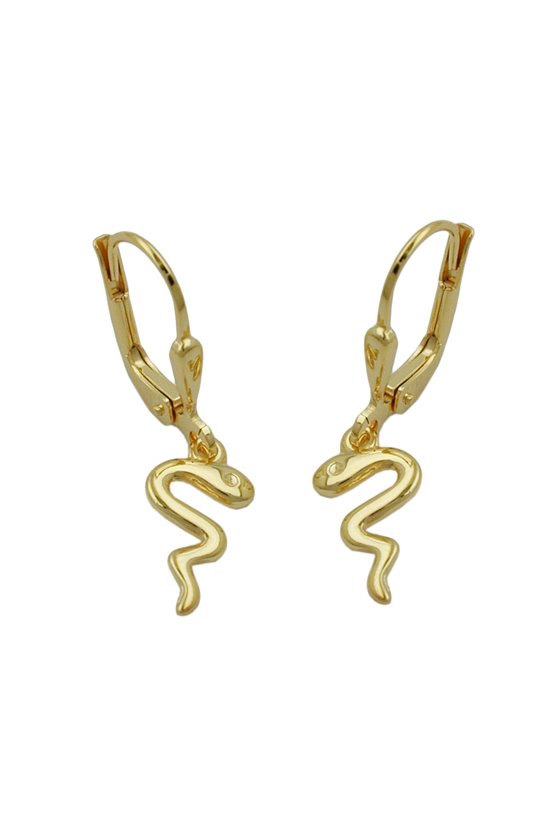 LEVERBACK EARRINGS SNAKE 8K GOLD